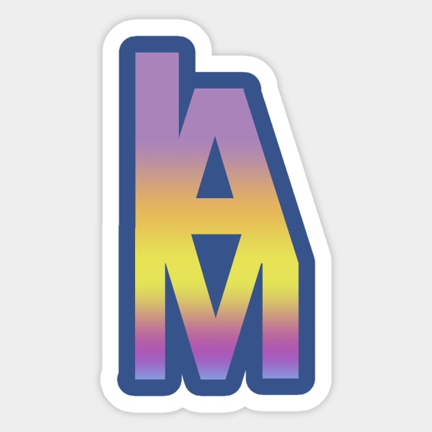 L A M : Overlapping of letters design Sticker by In your store